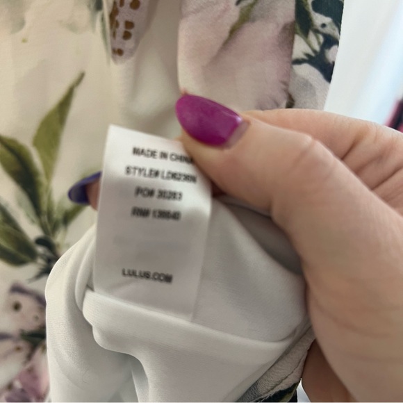 Lulus Dream of You Ivory Floral Print Off the Shoulder Shift Dress, size Small - Picture 4 of 8